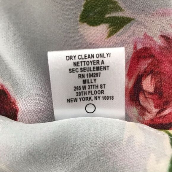 Milly Maggie Rose Print 100% Silk Bell Sleeve Lightweight Blouse - Picture 16 of 16